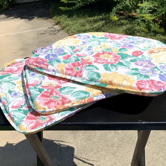 3pc Floral Chair Pads Set - Picture 1 of 9